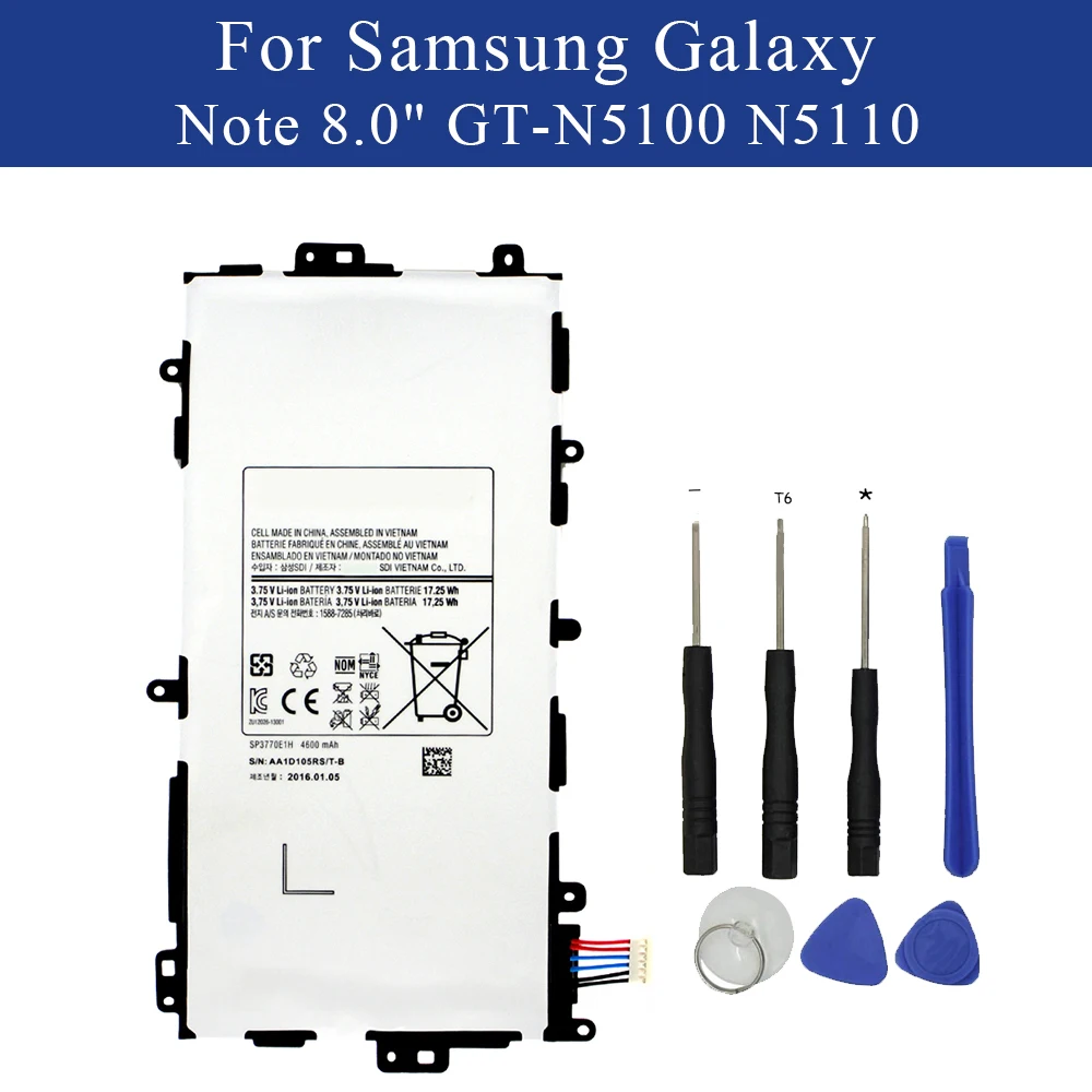 Новый планшет Батарея SP3770E1H для samsung Примечание 8 0 "GT N5100 N5110 N5120 4600 мАч с ящик