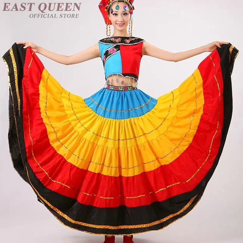 

Оптовая продажа, тибетское платье, китайские народные танцевальные костюмы, одежда для сцены, танцевальная одежда для выступлений, китайск...