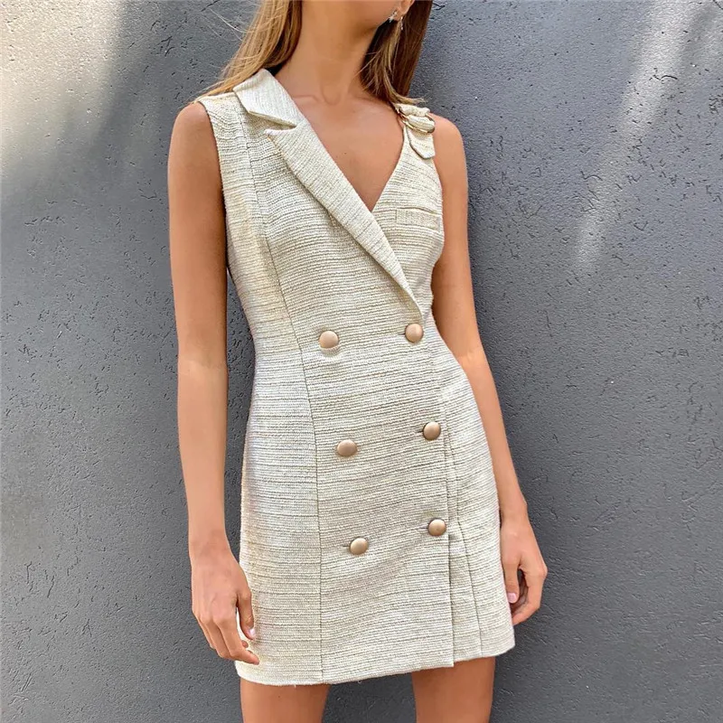 Sexy V-Neck Sleeveless Button Apricot Fashion New Celebrity Sexy Women Dress Night Club Party Dress Vestido
Sexy V-Neck Sleeveless Button Apricot Fashion New Celebrity Sexy Women Dress Night Club Party Dress Vestido