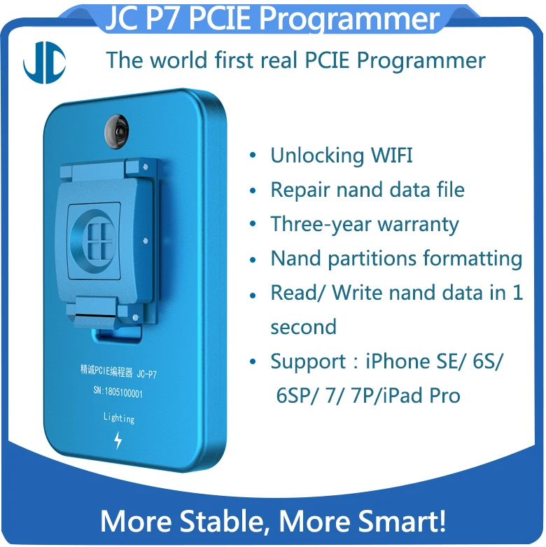 JC P7 PCIE nand programmer wifi unlocking SYSCFG read write copy data repair for ip pad 4/5/6 harddisk repair underlyin
JC P7 PCIE nand programmer wifi unlocking SYSCFG read write copy data repair for ip pad 4/5/6 harddisk repair underlyin
