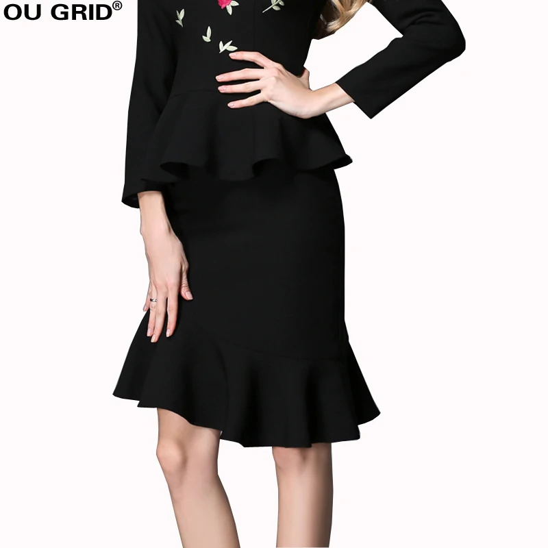 Women Office Lady Skirt 2018 New Arrival Ruffles Hem Slim Autumn Skirts Asymmetrical Womens Fashion Elegant Black Skirt L-XXXL
Women Office Lady Skirt 2018 New Arrival Ruffles Hem Slim Autumn Skirts Asymmetrical Womens Fashion Elegant Black Skirt L-XXXL