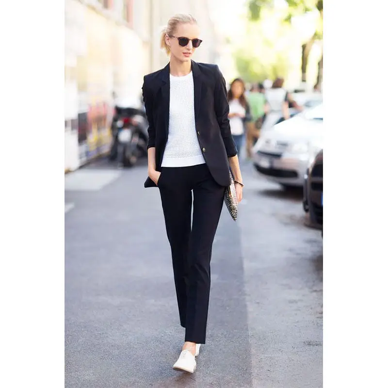 Slim Fit Black Womens Business Suits One Button Female Trouser Custom Made Ladies Formal Wear B31
Slim Fit Black Womens Business Suits One Button Female Trouser Custom Made Ladies Formal Wear B31