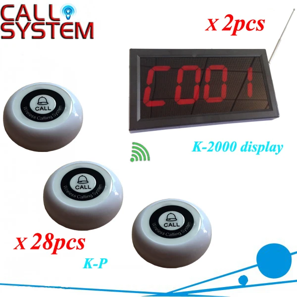 CE Approved Waitress call bell system 28pcs button work with 2 single receiver with 3-digit free shipping
CE Approved Waitress call bell system 28pcs button work with 2 single receiver with 3-digit free shipping