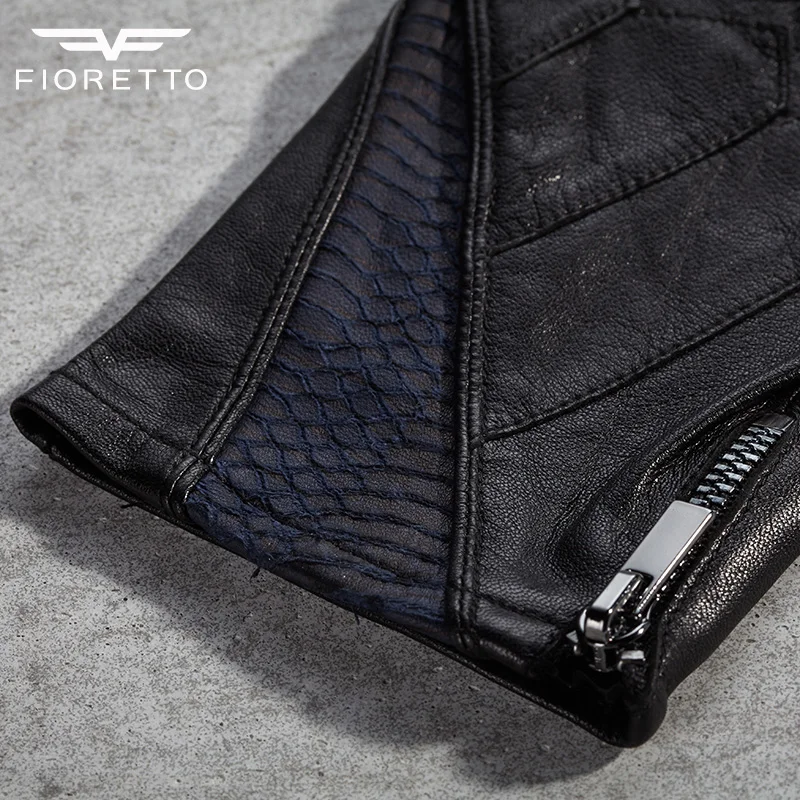 Перчатки Fioretto мужские из натуральной кожи модные брендовые митенки без пальцев