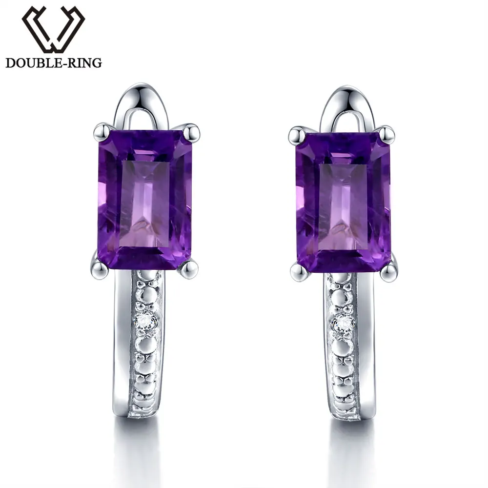 DOUBLE-R Natural Diamond Clip On Earrings Female 1.2ct Real Purple Amethyst Earrings Women 925 Silver Gemstone Jewelry Gift
DOUBLE-R Natural Diamond Clip On Earrings Female 1.2ct Real Purple Amethyst Earrings Women 925 Silver Gemstone Jewelry Gift