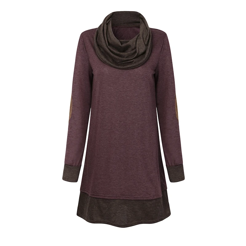 Spring Autumn Women Thin Pullover Blouse Casual Patchwork Cowl Neck Tops Ladies Long Sleeve Long Tops Shirts Elbow Patches
Spring Autumn Women Thin Pullover Blouse Casual Patchwork Cowl Neck Tops Ladies Long Sleeve Long Tops Shirts Elbow Patches