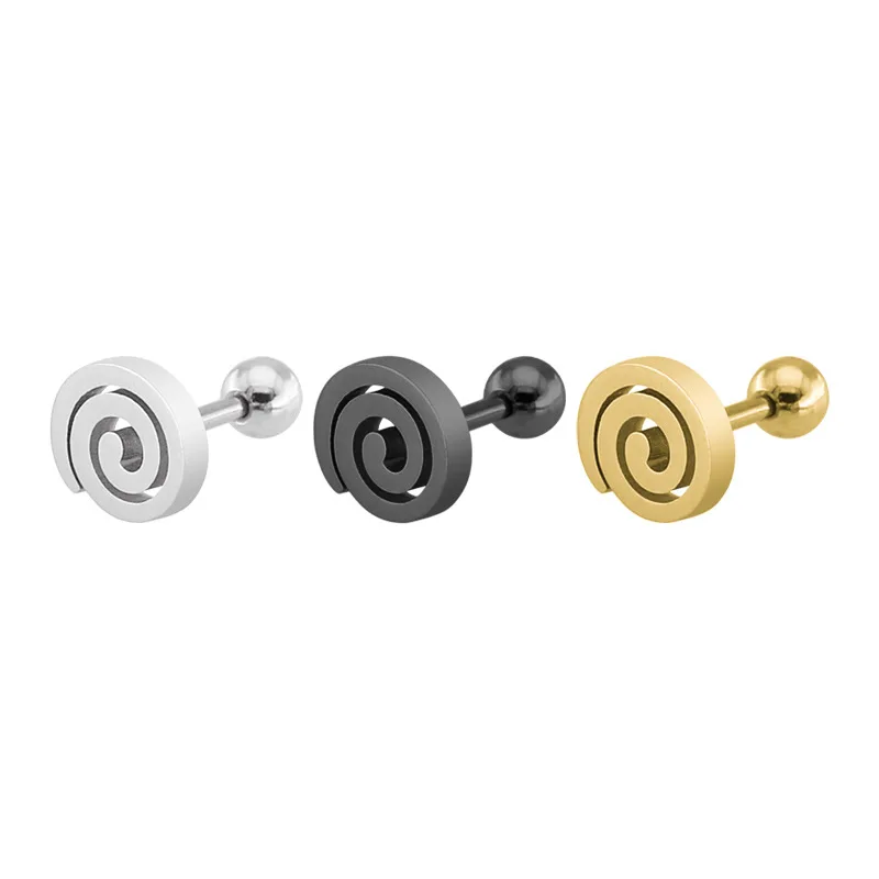 HENGKE Fan Threaded Rounded Style Black Gold-color Steel Color Titanium Steel Screw Back (pierced) Jewelry for Women Men
HENGKE Fan Threaded Rounded Style Black Gold-color Steel Color Titanium Steel Screw Back (pierced) Jewelry for Women Men