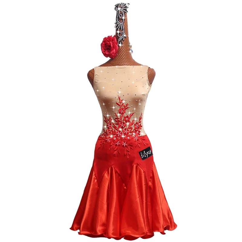 Rhinestones Latin Dance Dress Clothes Women Graceful Latin Dance Fringe Sleeveless Dresses Girls Latin Dancing Cha-cha Costume
Rhinestones Latin Dance Dress Clothes Women Graceful Latin Dance Fringe Sleeveless Dresses Girls Latin Dancing Cha-cha Costume