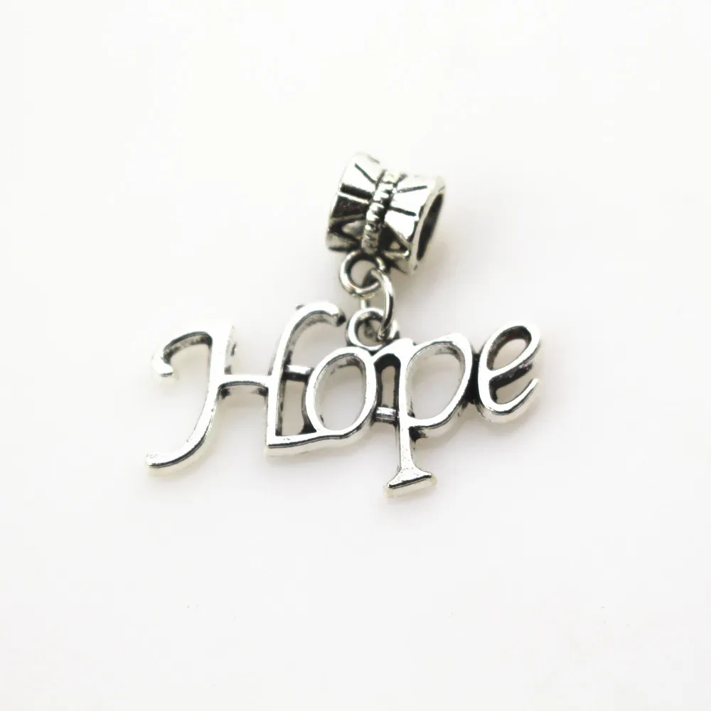 Hot selling 20pcs/lot Hope charms big hole pendant beads charm fit nacklace bracelet diy jewelry dangle charms
Hot selling 20pcs/lot Hope charms big hole pendant beads charm fit nacklace bracelet diy jewelry dangle charms
