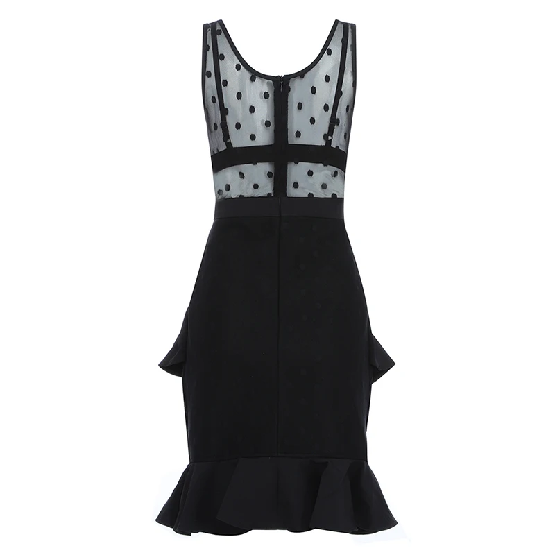 Beateen 2019 New Fashion Women Party Sexy O Neck Sleeveless Hollow Out Mesh Dot Patchwork Bandage Ruffles Hemline Bodycon Dress
Beateen 2019 New Fashion Women Party Sexy O Neck Sleeveless Hollow Out Mesh Dot Patchwork Bandage Ruffles Hemline Bodycon Dress