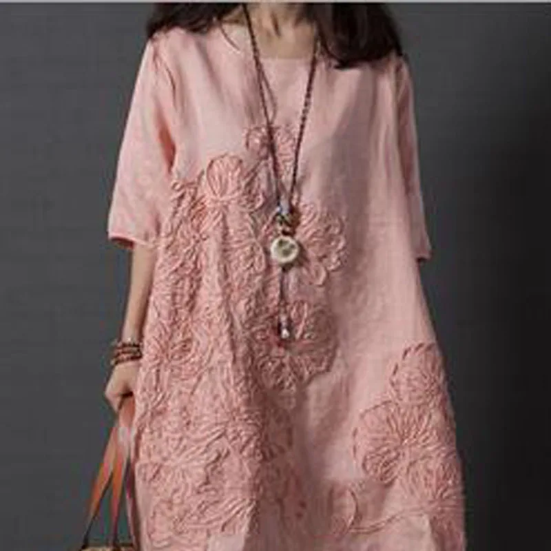 2018 new fashion spring autumn tops women dress ladies vestido loose cotton short-sleeved embroidery saia solta S-2XL JQ1003
2018 new fashion spring autumn tops women dress ladies vestido loose cotton short-sleeved embroidery saia solta S-2XL JQ1003