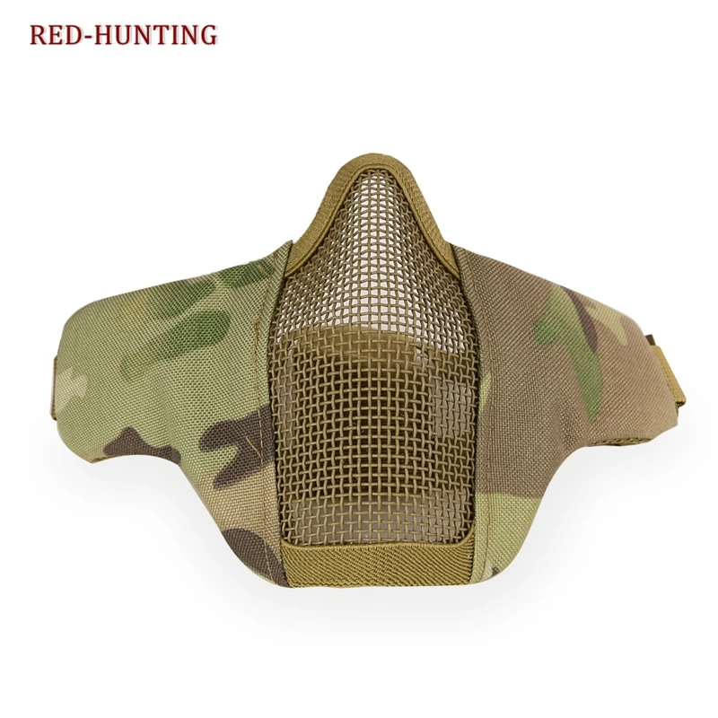 

Adult Breathable Tactical Mesh Mask Airsoft mask Shooting games mask Camo Half Face Protective Lower Mask