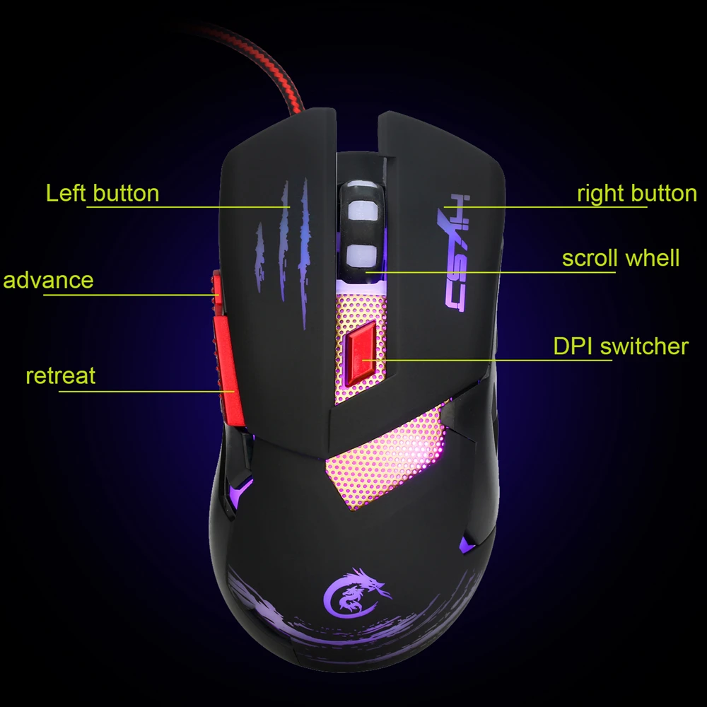 Wired Gaming Mouse led Backlight 3 Buttons Prol PC Laptop Computer Mouse Gamer Mice Changeable Light 1600DPI USB Optical Mou
Wired Gaming Mouse led Backlight 3 Buttons Prol PC Laptop Computer Mouse Gamer Mice Changeable Light 1600DPI USB Optical Mou