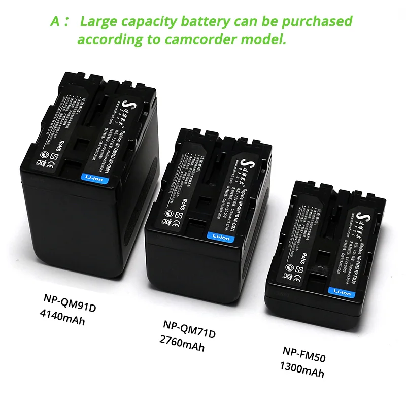NP-QM71D Battery for SONY DSR-PDX10 HVR-A1C A1U A1N HDR-HC1E SR1E UX1E DCR-HC14E HC15E PC9E Camcorder Replace NP-QM71 NP-FM70
NP-QM71D Battery for SONY DSR-PDX10 HVR-A1C A1U A1N HDR-HC1E SR1E UX1E DCR-HC14E HC15E PC9E Camcorder Replace NP-QM71 NP-FM70