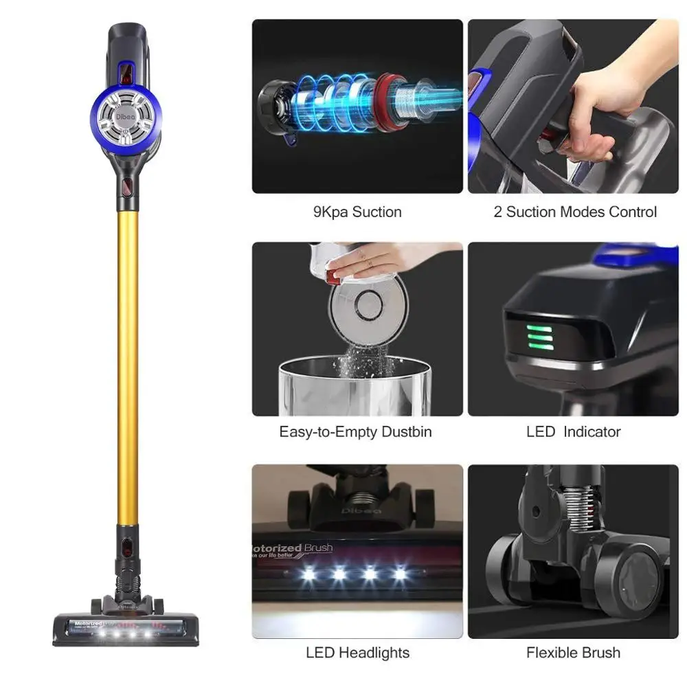 Dibea 12000pa Handheld Stick Lightweight Portable with LED Brush for Car Hard Floor Carpet Pet Hair Cordless Vacuum Cleaners
Dibea 12000pa Handheld Stick Lightweight Portable with LED Brush for Car Hard Floor Carpet Pet Hair Cordless Vacuum Cleaners
