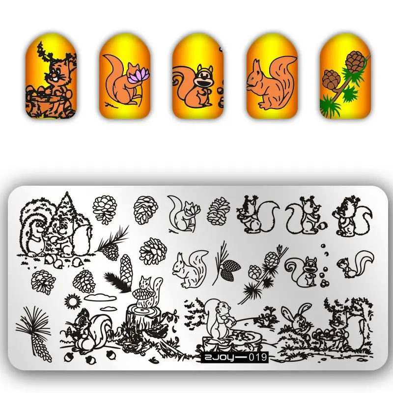 New Arrival Squirrel and Pine nuts Pattern Nail Art Stamping Stamp Template Plates Beauty Stencil Tools For Stamping ZJOY-019
New Arrival Squirrel and Pine nuts Pattern Nail Art Stamping Stamp Template Plates Beauty Stencil Tools For Stamping ZJOY-019