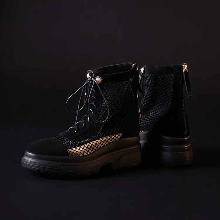 Rome sandals female Hollow ankle boots woman mesh shoes summer 2019 new platform high heels Breathable shoes Size 33-42
Rome sandals female Hollow ankle boots woman mesh shoes summer 2019 new platform high heels Breathable shoes Size 33-42