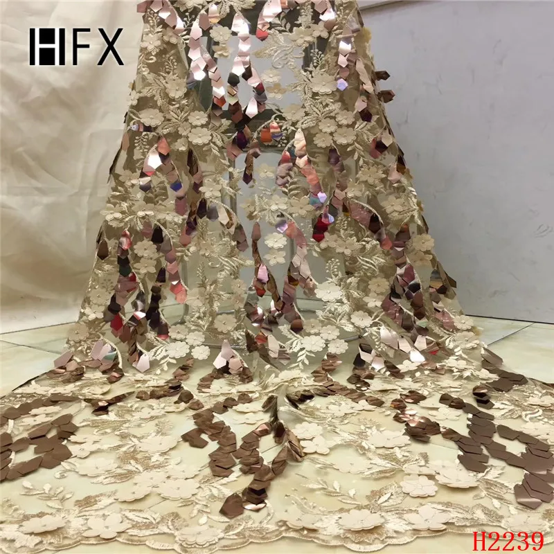 HFX Latest French Nigerian big Sequins Lace Fabric 2019 High Quality Tulle African Laces Fabric Wedding French Tulle Lace H2239
HFX Latest French Nigerian big Sequins Lace Fabric 2019 High Quality Tulle African Laces Fabric Wedding French Tulle Lace H2239