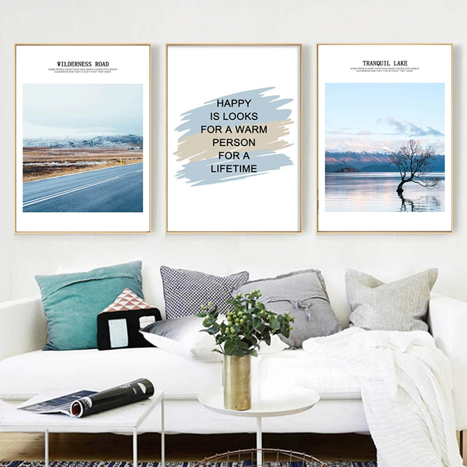Tranquil Lake Tree Mountain Road Quotes Wall Art Canvas Painting Nordic Posters And Prints Wall Pictures For Living Room Decor
Tranquil Lake Tree Mountain Road Quotes Wall Art Canvas Painting Nordic Posters And Prints Wall Pictures For Living Room Decor