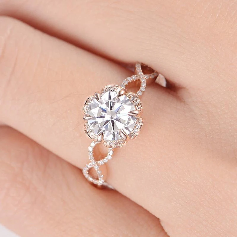 6.5mm 1ct Moissanite Engagement Ring18K Rose Gold Moissnaite Ring Eternity Antique Solitaire Unique Retro Anniversary For Women
6.5mm 1ct Moissanite Engagement Ring18K Rose Gold Moissnaite Ring Eternity Antique Solitaire Unique Retro Anniversary For Women