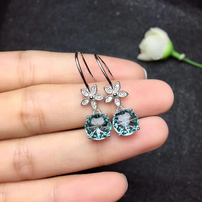 Fashion natural blue topaz drop earrings Natural gemstone earrings Elegance Lovely Flower 925 silver female girl gift jewelry
Fashion natural blue topaz drop earrings Natural gemstone earrings Elegance Lovely Flower 925 silver female girl gift jewelry