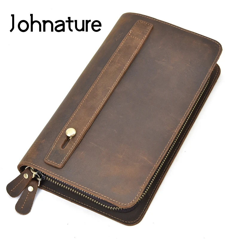 Johnature 2021 New Retro Men Clutch Wallets Crazy Horse Leather Solid Double Zipper Multi-card Position Long Wallet Card Holder
Johnature 2021 New Retro Men Clutch Wallets Crazy Horse Leather Solid Double Zipper Multi-card Position Long Wallet Card Holder