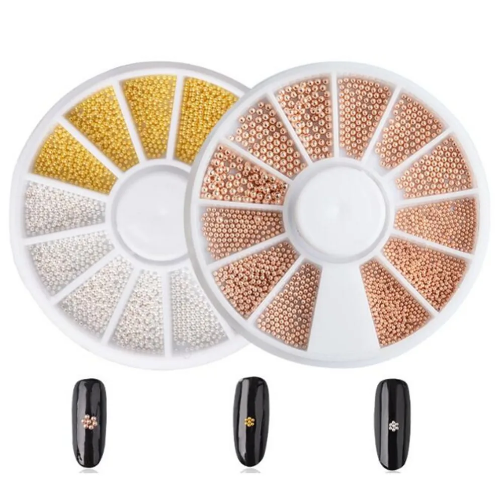 1 Box Metal Matte Rose Gold Beads Nail Studs Gold Sliver Champagne 0.8mm/1.0mm/1.2mm/1.5mm Mixed 3D Nail Art Decoration In Wheel
1 Box Metal Matte Rose Gold Beads Nail Studs Gold Sliver Champagne 0.8mm/1.0mm/1.2mm/1.5mm Mixed 3D Nail Art Decoration In Wheel