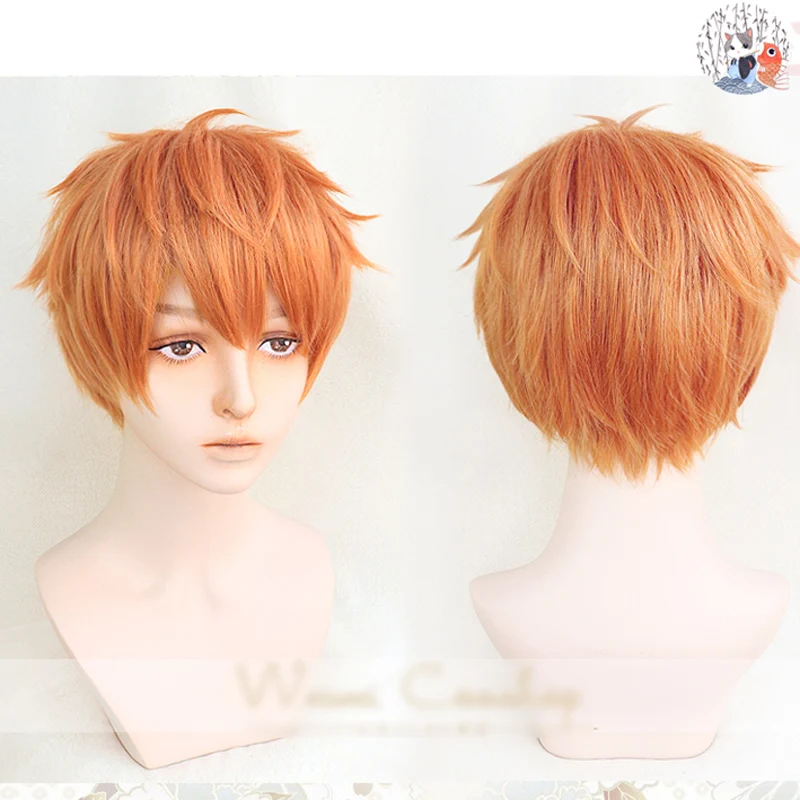 Division Rap Battle Hypnosis MIC Busujima Meison Riou Orange Wig Cosplay Wigs Short Fluffy Layered Anime Wigs + Wig Cap 
Division Rap Battle Hypnosis MIC Busujima Meison Riou Orange Wig Cosplay Wigs Short Fluffy Layered Anime Wigs + Wig Cap