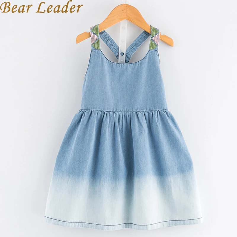 Bear Leader/джинсовое платье для девочек Новинка 2019 года летнее детское в европейском