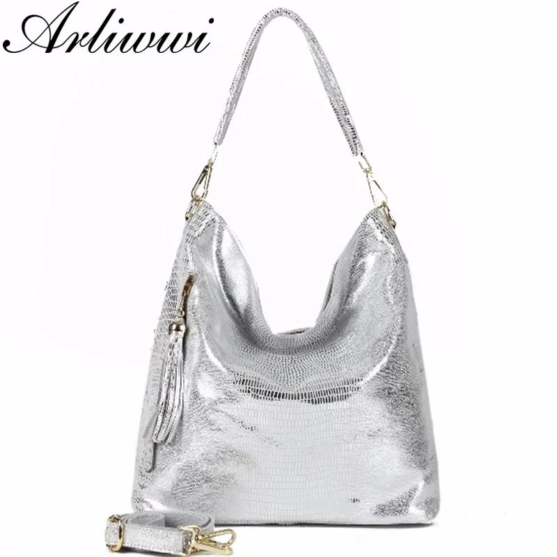 Arliwwi Brand Designer 100% Real Leather Soft Hobos Women Shoulder Bags High Quality Beige Silver Gold Lady Handbags New Fashion
Arliwwi Brand Designer 100% Real Leather Soft Hobos Women Shoulder Bags High Quality Beige Silver Gold Lady Handbags New Fashion