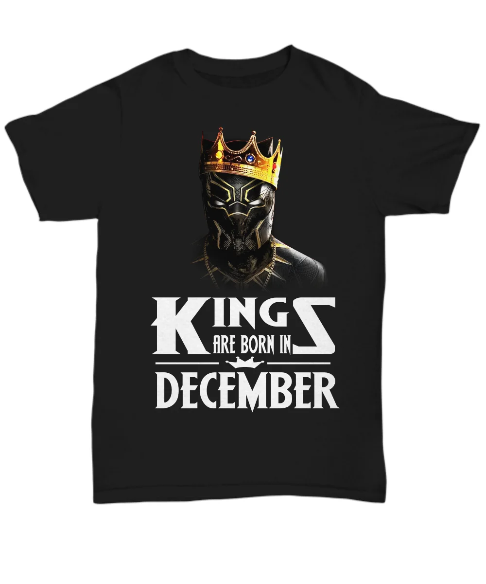Черная пантера футболка для мужчин Kings Born In декабрьский день рождения подарок