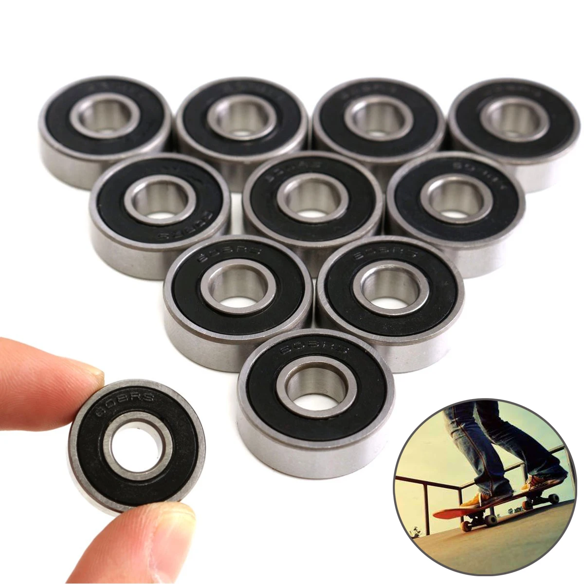 10Pcs/Packet 608RS Bearing 8*22*7 mm ABEC-5 Skateboard Scooter 608 2RS Ball Bearing Miniature Skate Roller Ball Bearings
10Pcs/Packet 608RS Bearing 8*22*7 mm ABEC-5 Skateboard Scooter 608 2RS Ball Bearing Miniature Skate Roller Ball Bearings