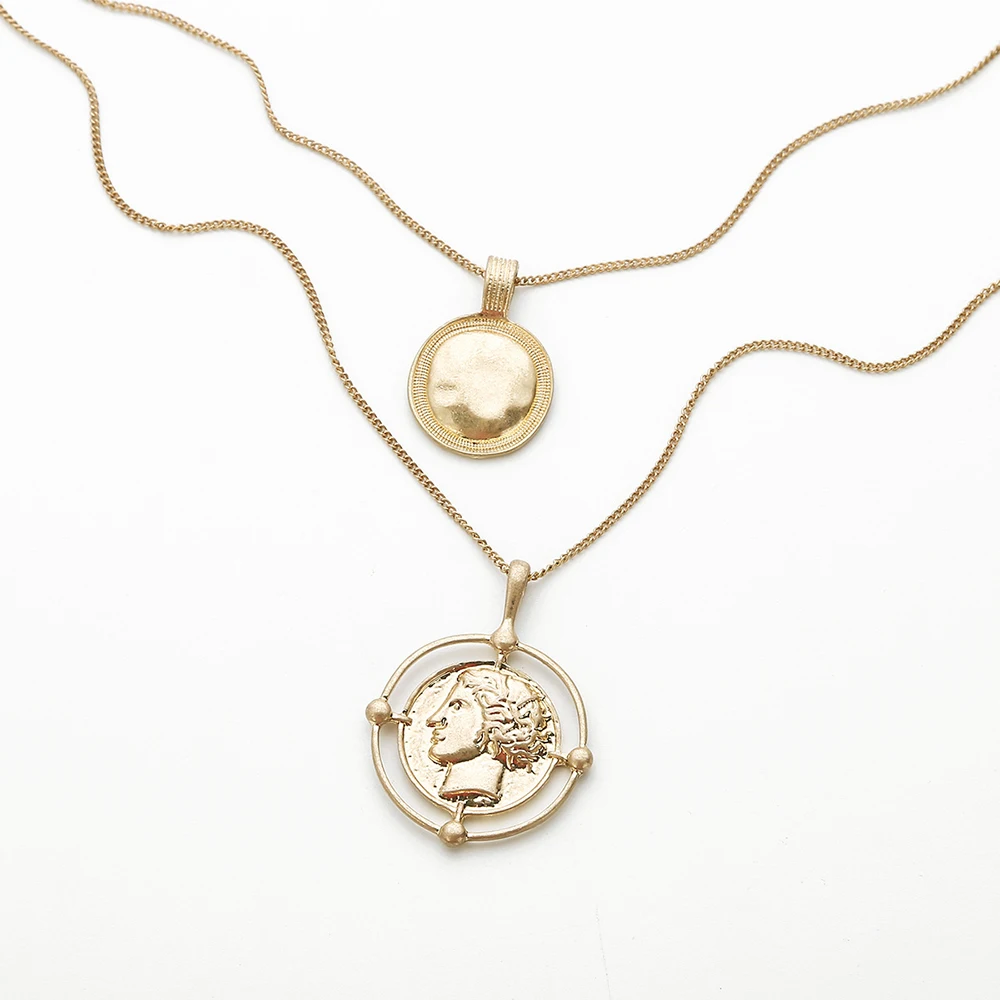 High-quality Retro gold carved Coin medal long chain double-layer Necklace Pendant personalized women Necklace
High-quality Retro gold carved Coin medal long chain double-layer Necklace Pendant personalized women Necklace