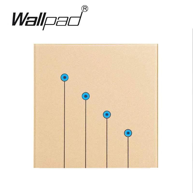 4 Gangs 1 Way Wallpad UK Standard Touch Switch Wall Light Touch Screen Switch Gold Tempred Glass Switch Panel
4 Gangs 1 Way Wallpad UK Standard Touch Switch Wall Light Touch Screen Switch Gold Tempred Glass Switch Panel