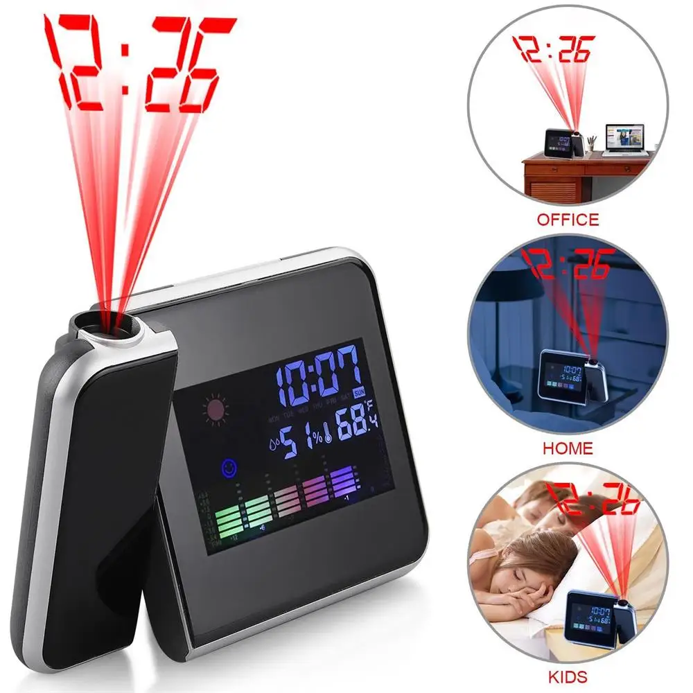 Digital Projection Weather LCD Snooze Alarm Clock with Temperature Thermometer Hygrometer/Bedside Wake Up Projector Clock
Digital Projection Weather LCD Snooze Alarm Clock with Temperature Thermometer Hygrometer/Bedside Wake Up Projector Clock