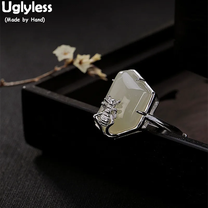 Uglyless 100% 925 Sterling Silver Ant Open Rings for Women Insect Pearls Jewelry Sets Nature Jade Square Earrings Brincos Bijoux
Uglyless 100% 925 Sterling Silver Ant Open Rings for Women Insect Pearls Jewelry Sets Nature Jade Square Earrings Brincos Bijoux