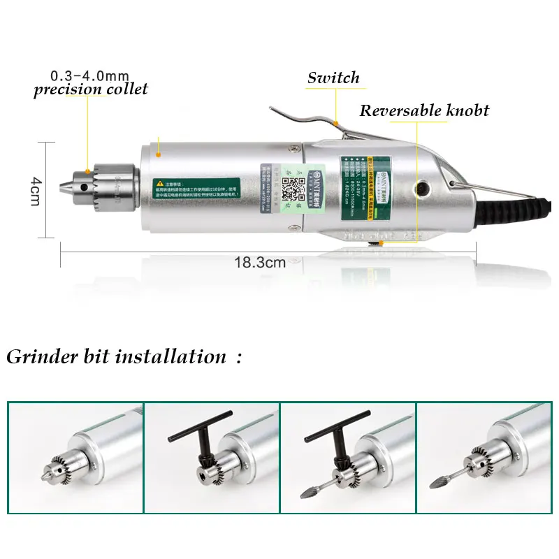 Miniature Grinder Polisher Machine Speed Adjustable Reversable Jade Bodhi Wood Carving Grinding Kit
Miniature Grinder Polisher Machine Speed Adjustable Reversable Jade Bodhi Wood Carving Grinding Kit