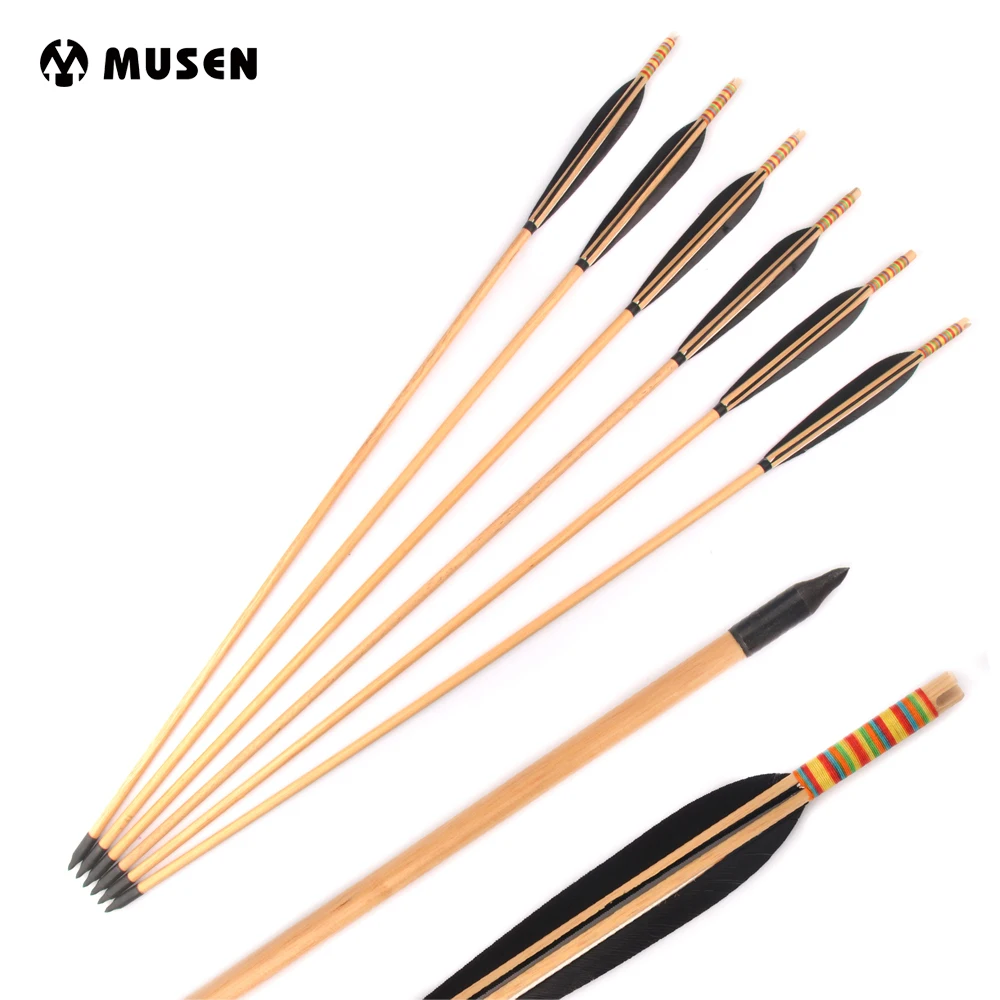 6/12/24pcs 80cm Wooden Arrow with Black Feathers Steel Arrowhead For Compound Bow Archery Hunting Shooting
6/12/24pcs 80cm Wooden Arrow with Black Feathers Steel Arrowhead For Compound Bow Archery Hunting Shooting