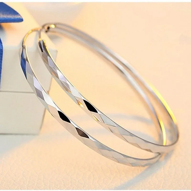 Real 925 sterling silver big round hoop earrings for women Fashion dangles Fine Jewelry
Real 925 sterling silver big round hoop earrings for women Fashion dangles Fine Jewelry