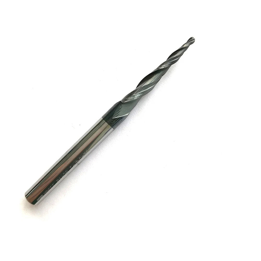2pcs/lot HRC55 R1mm Tungsten solid carbide Coated Tapered Ball Nose End Mills taper and cone endmills R1*D6*30.5*75L*2F
2pcs/lot HRC55 R1mm Tungsten solid carbide Coated Tapered Ball Nose End Mills taper and cone endmills R1*D6*30.5*75L*2F