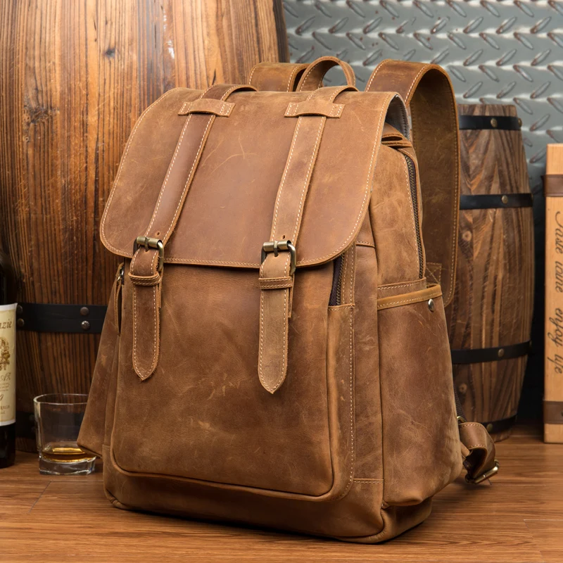 First layer cowhide retro man outdoor travel backpack wild crazy horse leather computer bag
First layer cowhide retro man outdoor travel backpack wild crazy horse leather computer bag