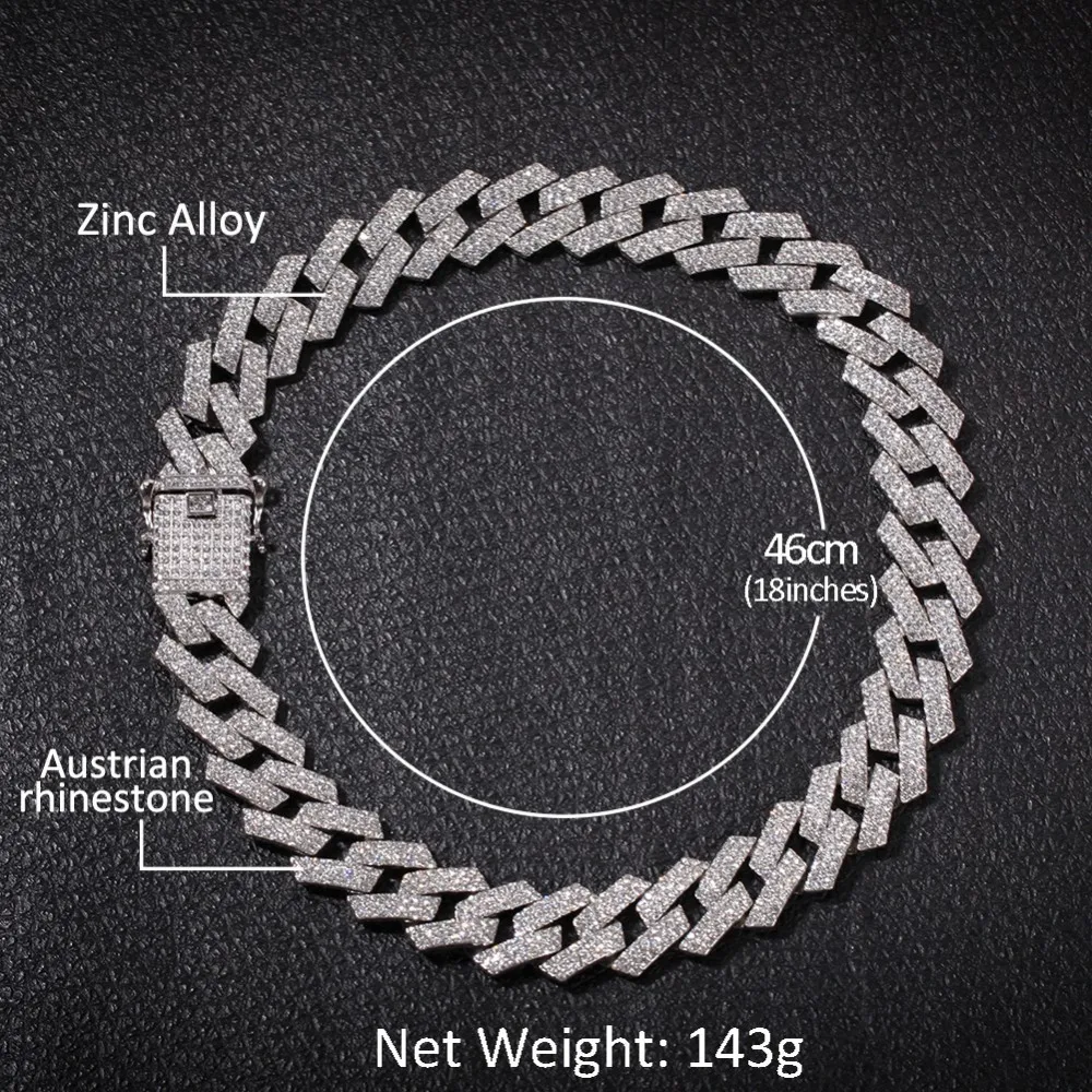 UWIN NE+BA 20mm Miami Prong Cuban Chain 3 Row Gold Color Full Iced Out Rhinestones Necklace & Bracelet Mens Hiphop Jewelry Set 
UWIN NE+BA 20mm Miami Prong Cuban Chain 3 Row Gold Color Full Iced Out Rhinestones Necklace & Bracelet Mens Hiphop Jewelry Set