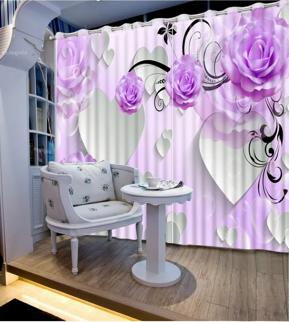 Romantic Living Room Bedroom Curtains Blackout Window Curtain Purple Rose Decor Printing Photo Drapes
Romantic Living Room Bedroom Curtains Blackout Window Curtain Purple Rose Decor Printing Photo Drapes