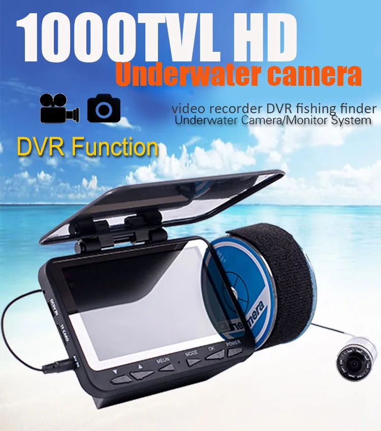 WF06 fish camera 1000TVL Fish Finder Underwater Fishing Camera 4.3 inch Video Monitor Sun-visor Infrared IR LED
WF06 fish camera 1000TVL Fish Finder Underwater Fishing Camera 4.3 inch Video Monitor Sun-visor Infrared IR LED