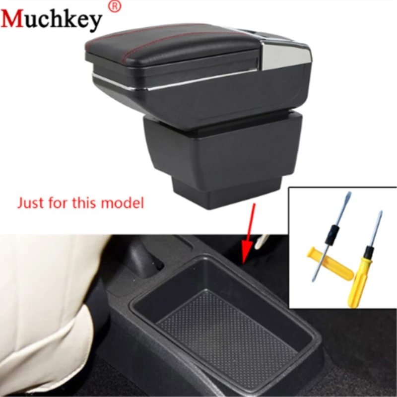 

For Skoda Fabia 2015 2016 2017 Car Armrest Box Central Console Arm Rest Box Cup Holder Ashtray Seat Armrests Car Styling
