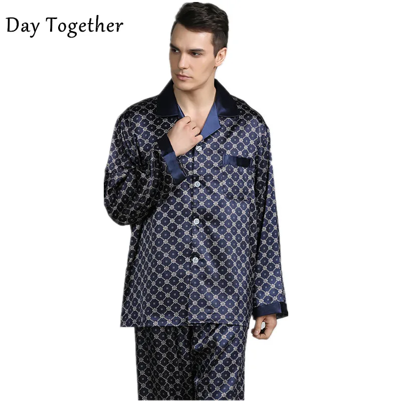 Men printed Silk Pajamas Set Loungewear Long Sleeves Shirt Pants Sleepwear Satin Silk Pyjamas Male Pijama Sleepwear
Men printed Silk Pajamas Set Loungewear Long Sleeves Shirt Pants Sleepwear Satin Silk Pyjamas Male Pijama Sleepwear