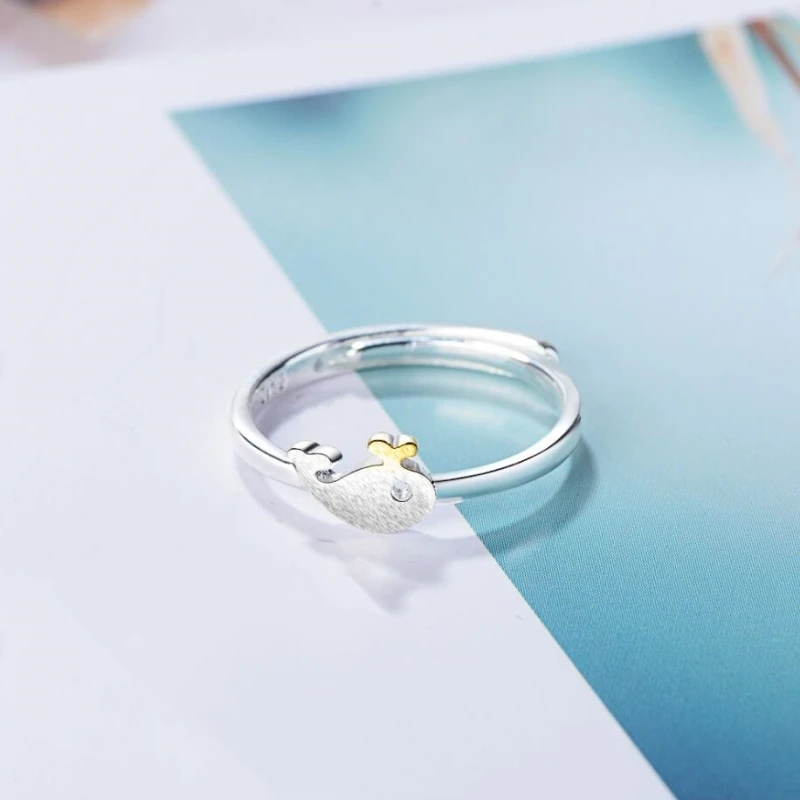 Sweet Brushed Whale Dolphins 925 Sterling Silver Temperament Personality Fashion Female Resizable Opening Rings SRI206
Sweet Brushed Whale Dolphins 925 Sterling Silver Temperament Personality Fashion Female Resizable Opening Rings SRI206