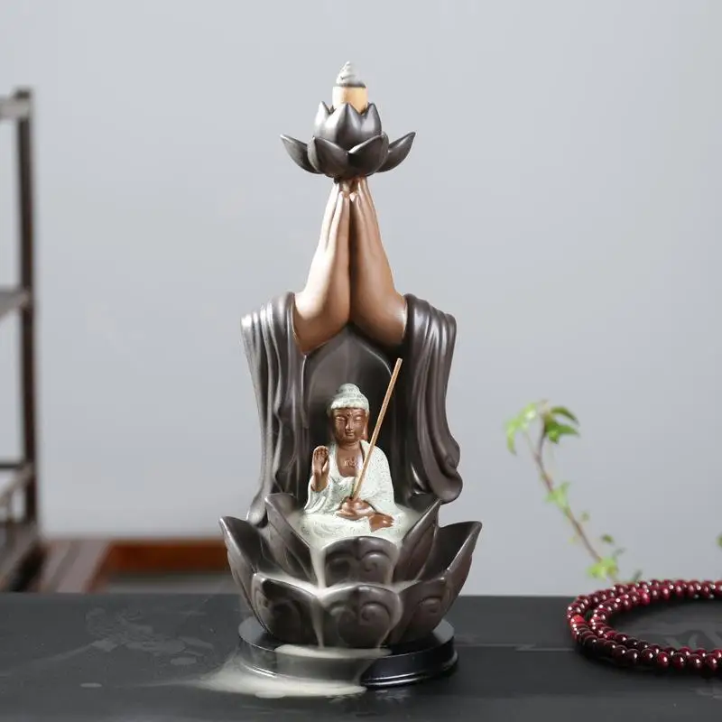 Buddha Statue Lotus Seat Backflow Incense Burner Waterfall Flow Incense Cone Sticks Holder Aromatherapy Furnace Home Decor
Buddha Statue Lotus Seat Backflow Incense Burner Waterfall Flow Incense Cone Sticks Holder Aromatherapy Furnace Home Decor