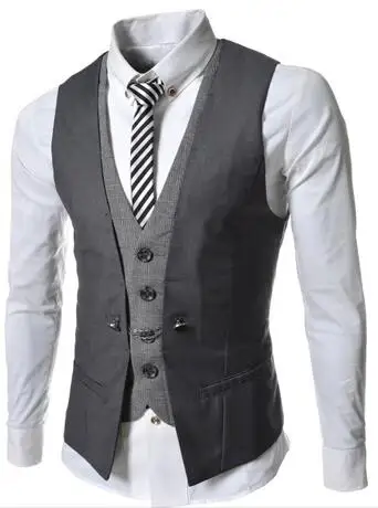 Mens Vest New Listing Fashion Brand False Two Design Waistcoat Male Blazer Vest Casual Slim Fit Suit Vests Men
Mens Vest New Listing Fashion Brand False Two Design Waistcoat Male Blazer Vest Casual Slim Fit Suit Vests Men