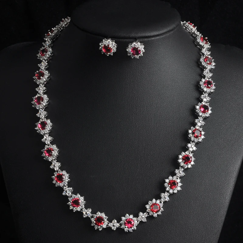 Elegant Beautiful Flower Shape Red Full Cubic Zirconia Stone Jewelry Sets For Women Bridal Dubai Dress Accessories Gift S-008
Elegant Beautiful Flower Shape Red Full Cubic Zirconia Stone Jewelry Sets For Women Bridal Dubai Dress Accessories Gift S-008